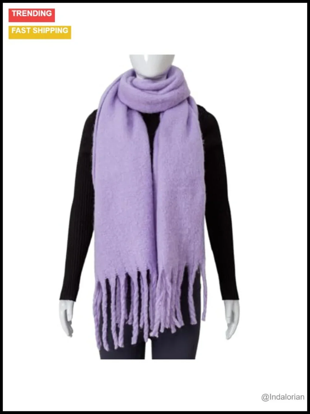 Oversized Chunky Knit Scarf Wrap Blanket Scarf Winter Warm Thick Polyester